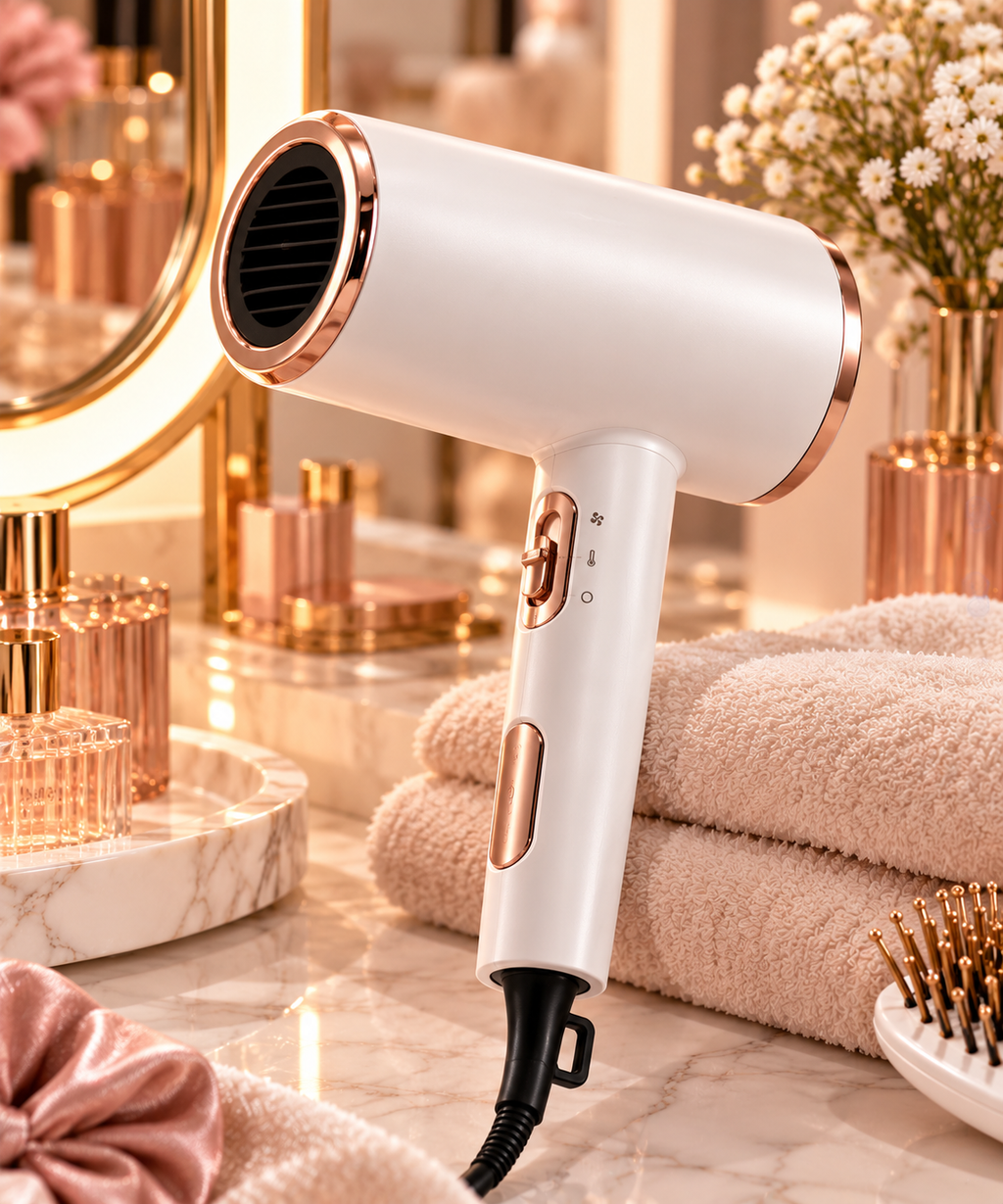Sèche-cheveux blanc compact