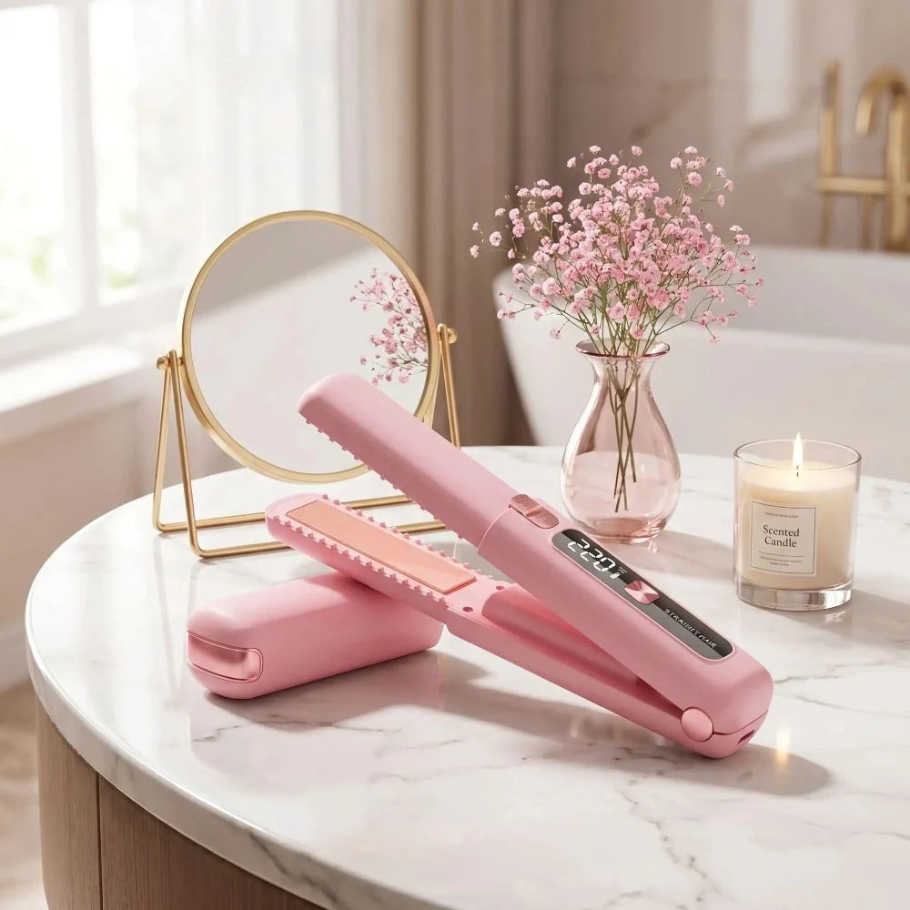 Lisseur rose 2-en-1
